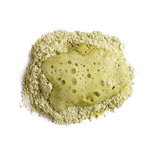 Eminence Organics Stone Crop Oxygenating Fizzofoliant — texture swatch applied to skin